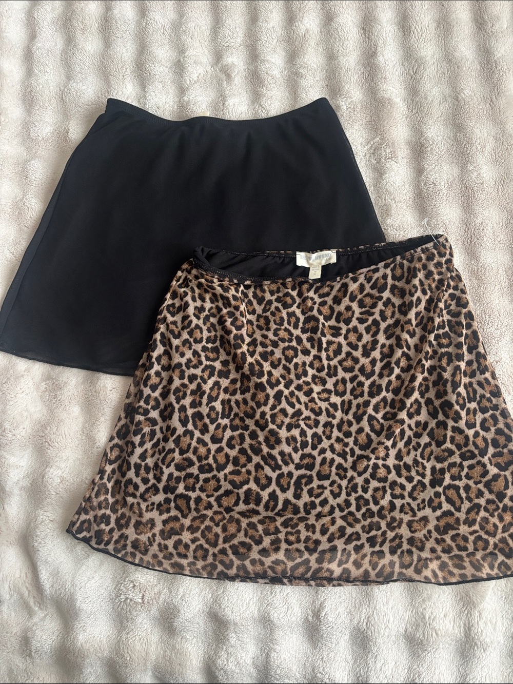 See You Monday Black & Leopard Mini Skirt Set